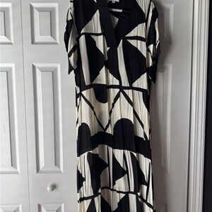 Anthropologie Black and White Sheath Maxi Dress
